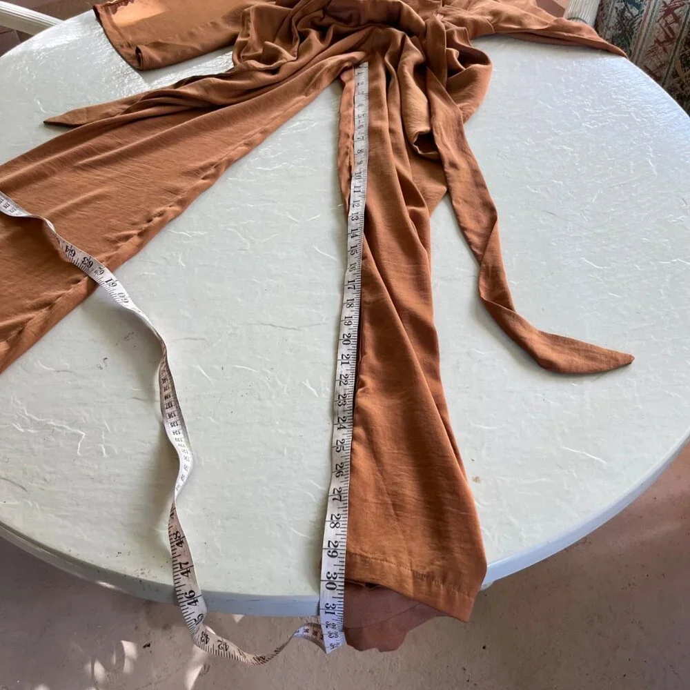 Baltic Born Santana Wide Leg Kimono Sleeves Belted Jumpsuit in Dark Camel Size S - Picture 9 of 9